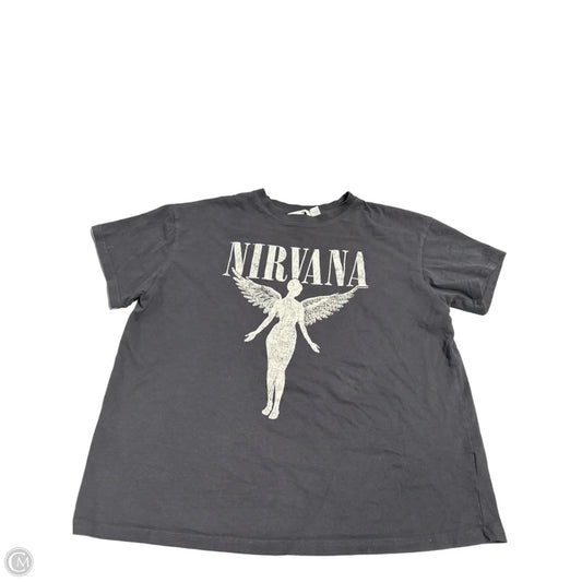 Top Short Sleeve Basic By H&m In Grey, Size: L