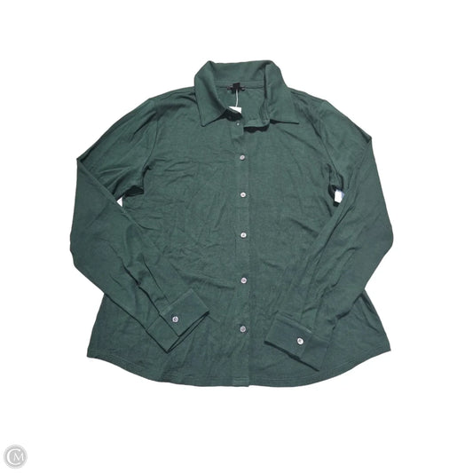 Top Long Sleeve By Ann Taylor In Green, Size: L