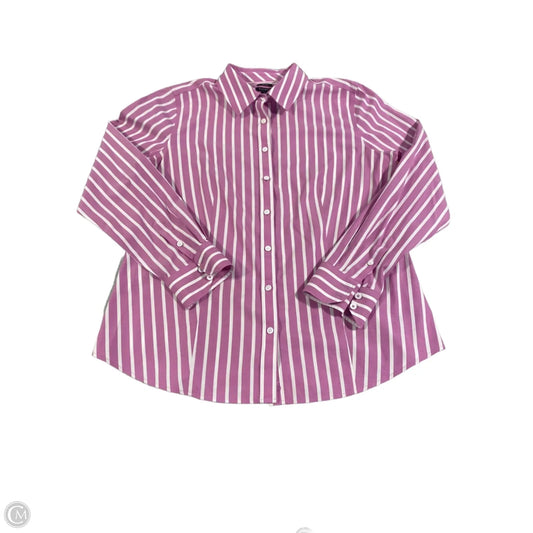 Top Long Sleeve By Talbots In Striped Pattern, Size: M