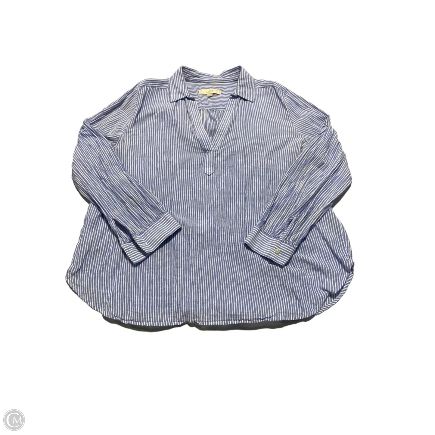 Top Long Sleeve By Loft In Striped Pattern, Size: Xxl