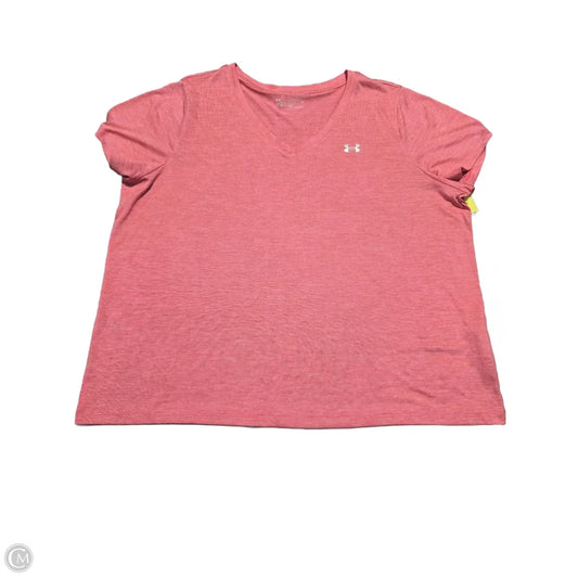 Athletic Top Short Sleeve By Under Armour In Pink, Size: 2x