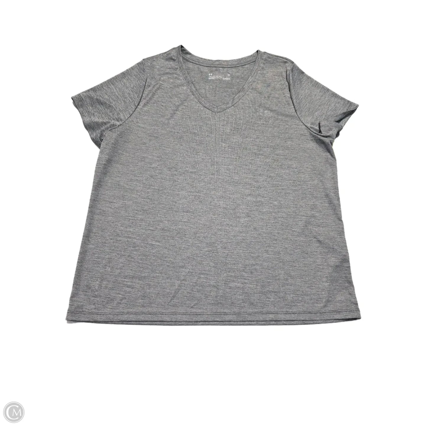 Athletic Top Short Sleeve By Under Armour In Grey, Size: 1x