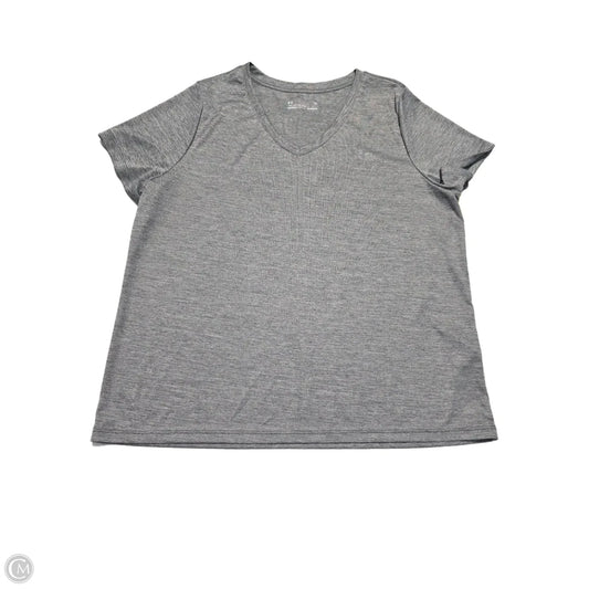 Athletic Top Short Sleeve By Under Armour In Grey, Size: 1x