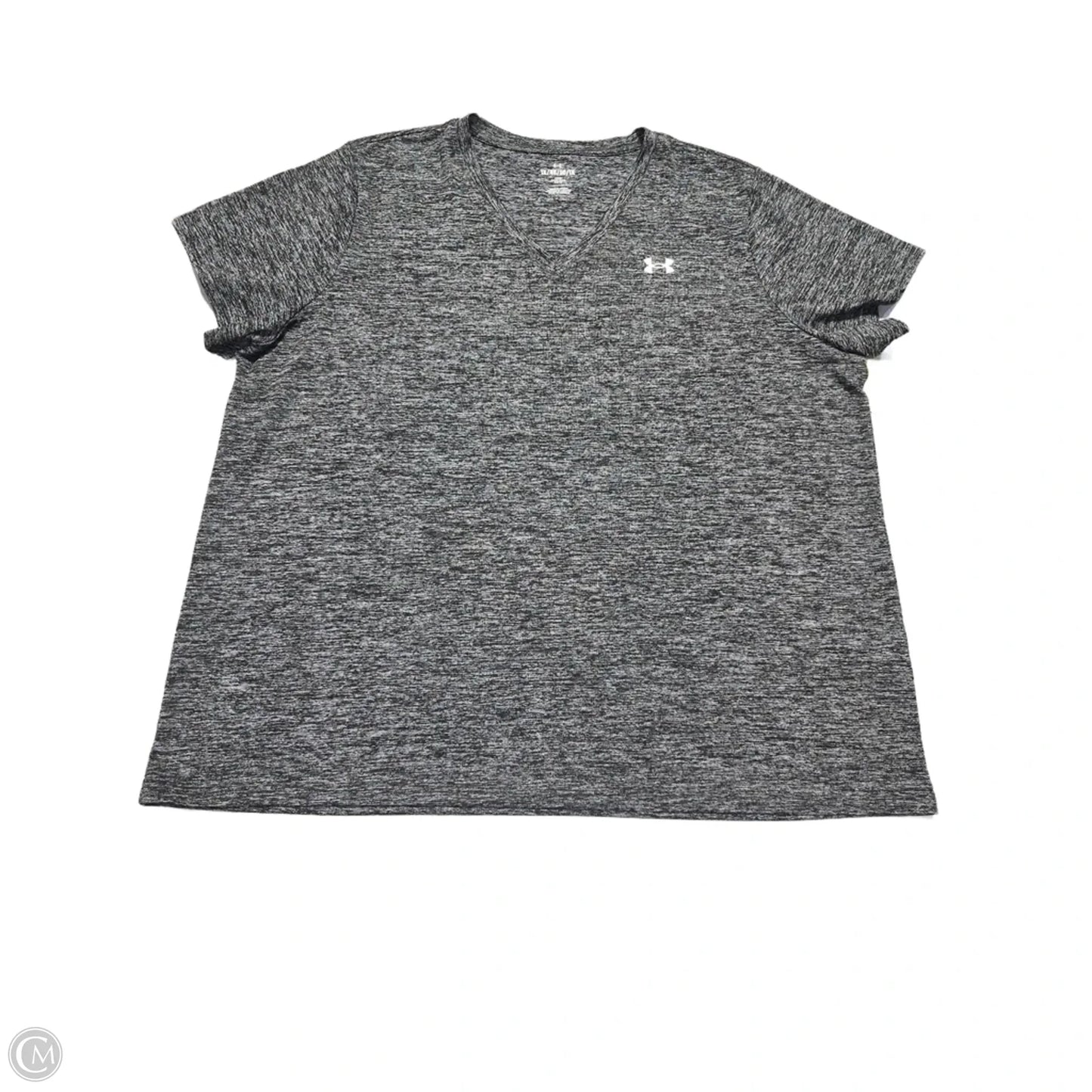 Athletic Top Short Sleeve By Under Armour In Grey, Size: 1x