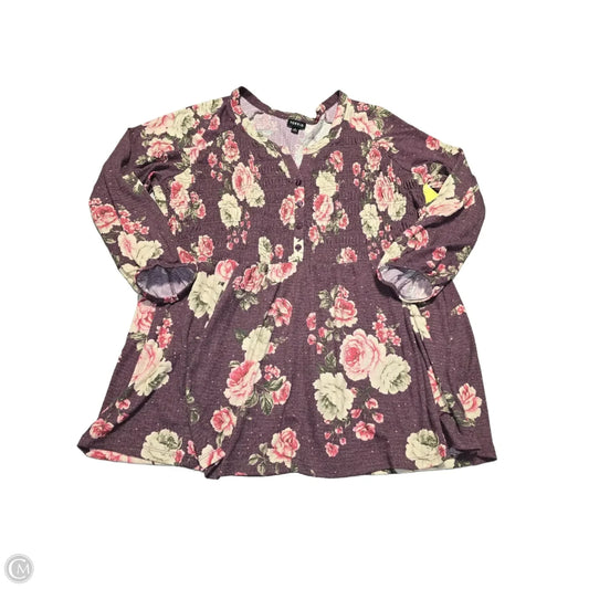 Top 3/4 Sleeve By Torrid In Floral Print, Size: 2x