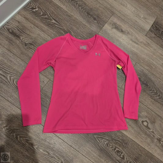 Athletic Top Long Sleeve Crewneck By Under Armour In Pink, Size: M