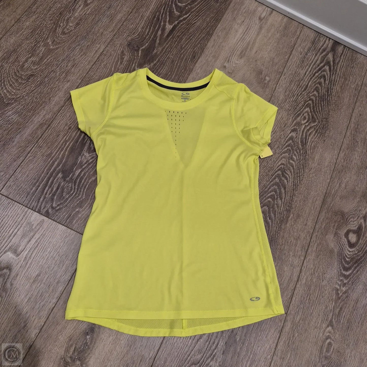 Athletic Top Short Sleeve By Champion In Yellow, Size: S