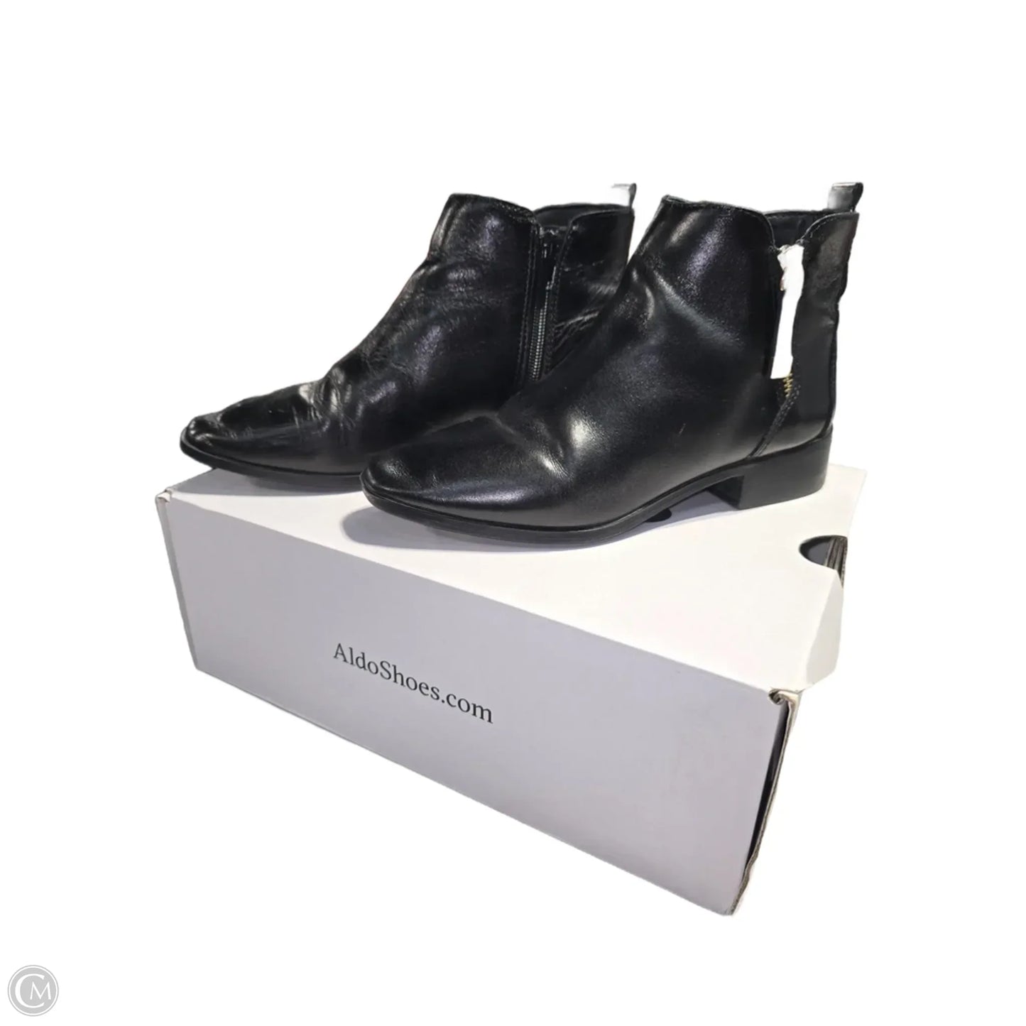 Boots Ankle Heels By Aldo In Black, Size: 6