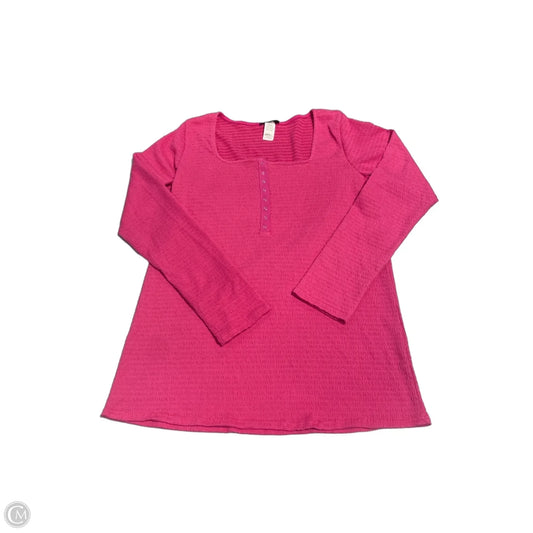 Top Long Sleeve By Heimish Usa In Pink, Size: 2x
