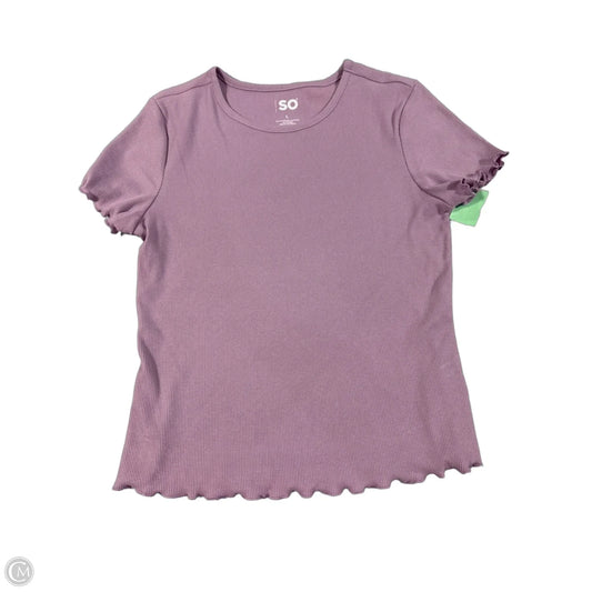Top Short Sleeve By So In Purple, Size: L