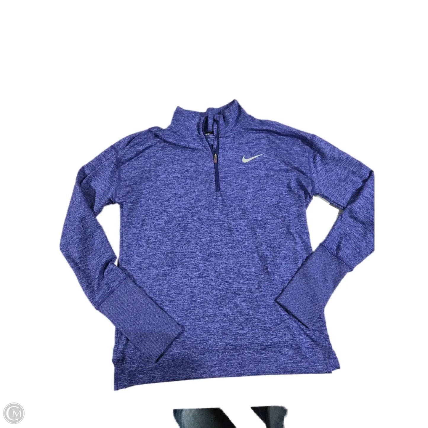 Athletic Top Long Sleeve Collar By Nike In Blue & Purple, Size: Xs