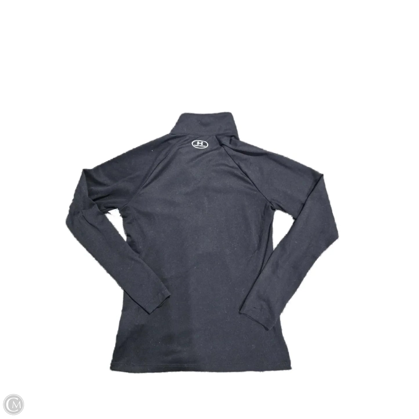 Athletic Top Long Sleeve Collar By Under Armour In Black, Size: S