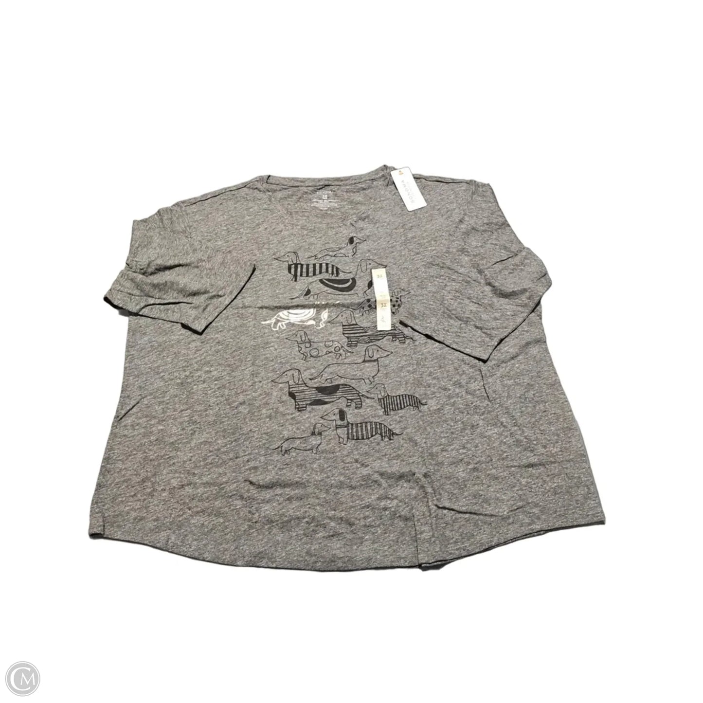 Top Short Sleeve By Sonoma In Grey, Size: 3x
