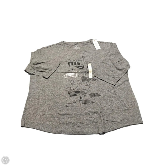 Top Short Sleeve By Sonoma In Grey, Size: 3x