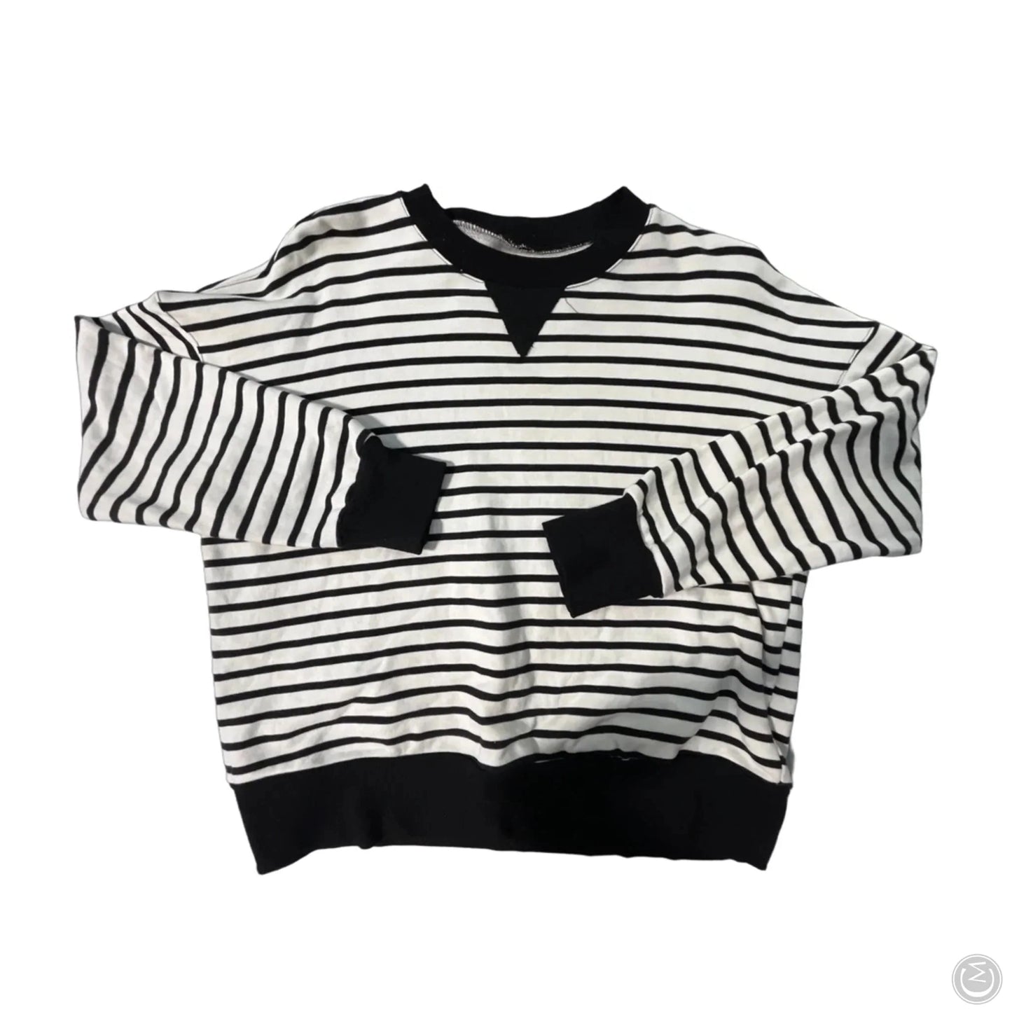 Top Long Sleeve By Cmc In Black & White, Size: M