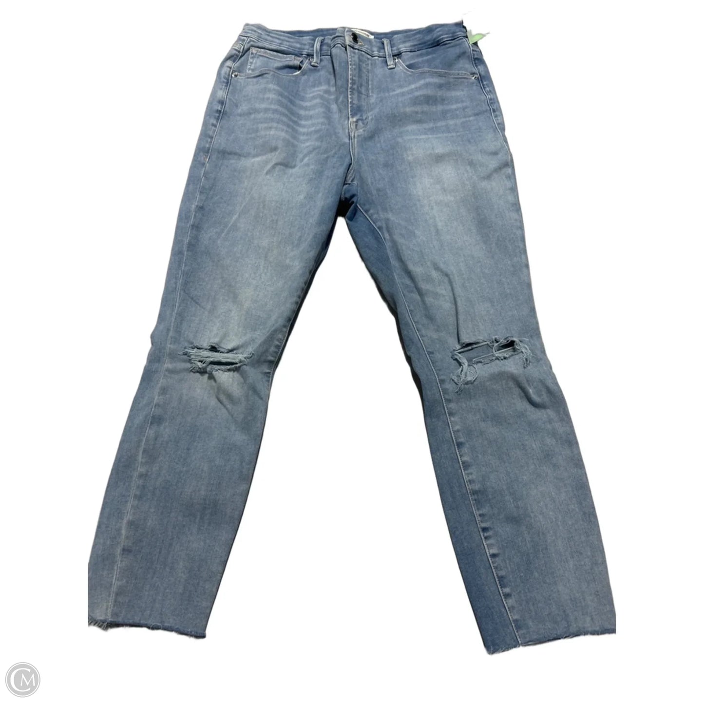 Jeans Straight By Good American In Blue Denim, Size: 16