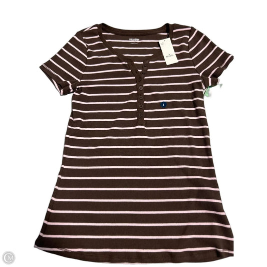 Top Short Sleeve By Hollister In Brown & Pink, Size: L