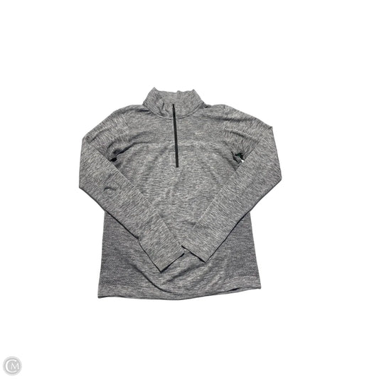 Athletic Top Long Sleeve Collar By Nike In Grey, Size: L