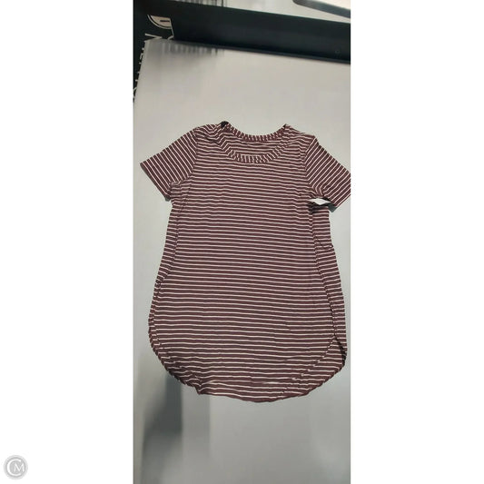 Top Short Sleeve By Lululemon In Purple & White, Size: Xl
