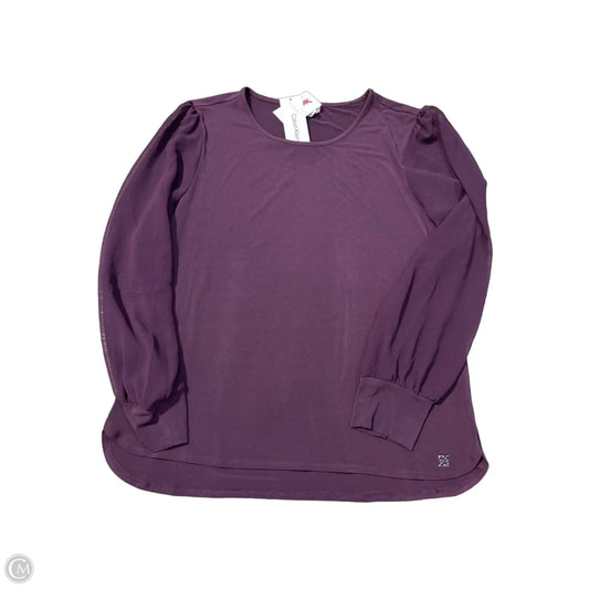 Top Long Sleeve By Calvin Klein In Purple, Size: M