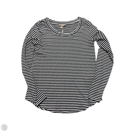 Top Long Sleeve By Banana Republic In Black & White, Size: Xs