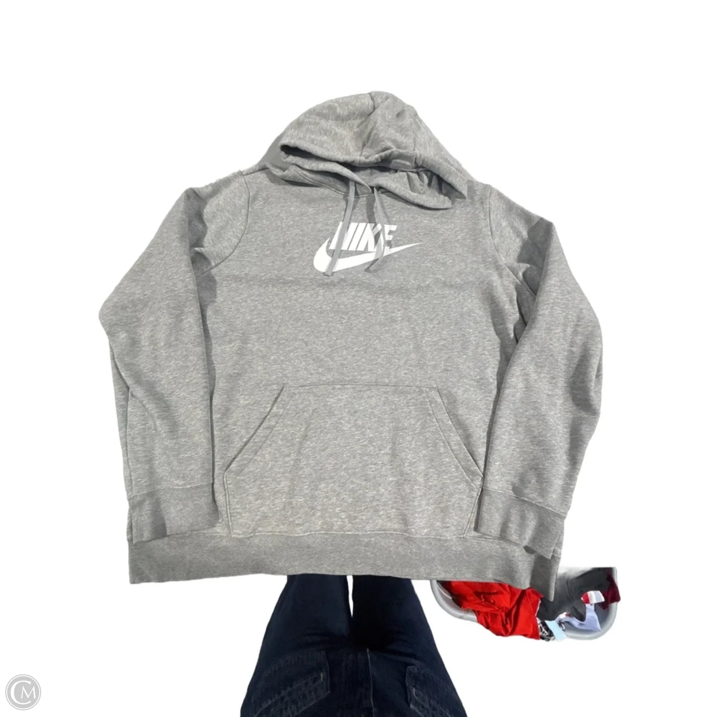 Sweatshirt Hoodie By Nike In Grey, Size: Xxl