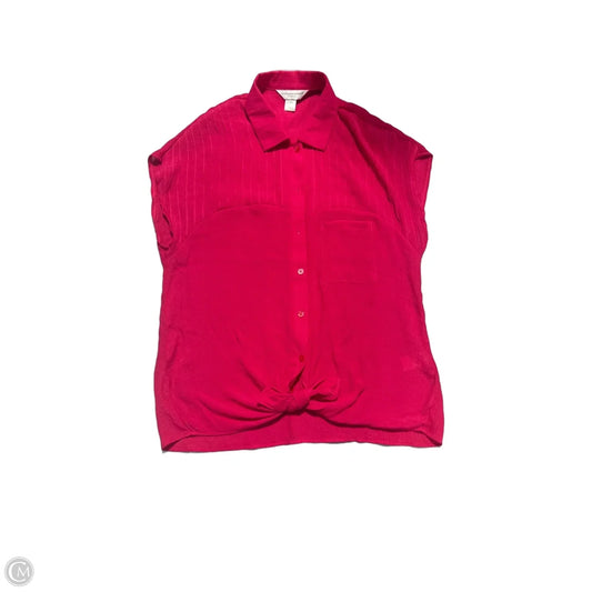 Top Short Sleeve By Christopher And Banks In Pink, Size: Mp