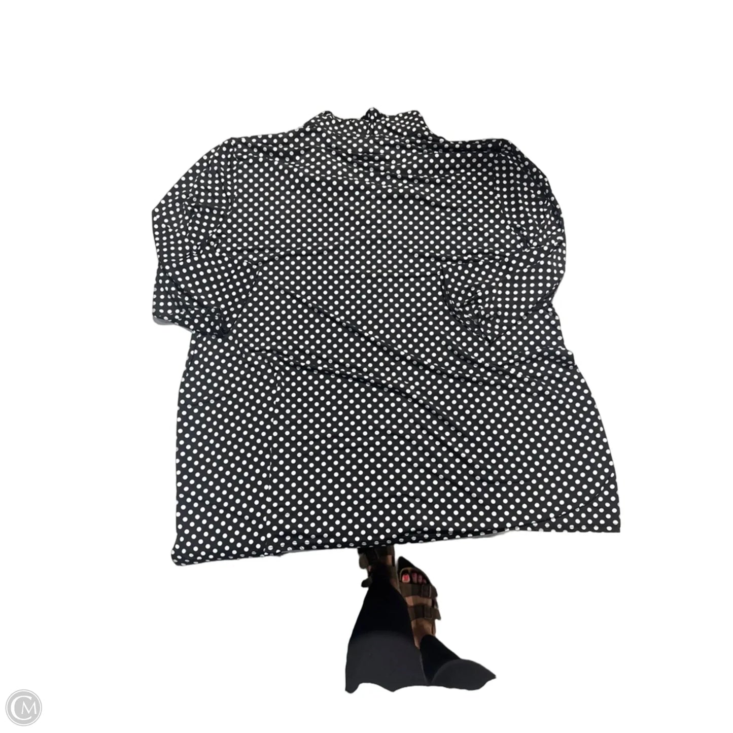 Top Long Sleeve By Cmc In Black & White, Size: L