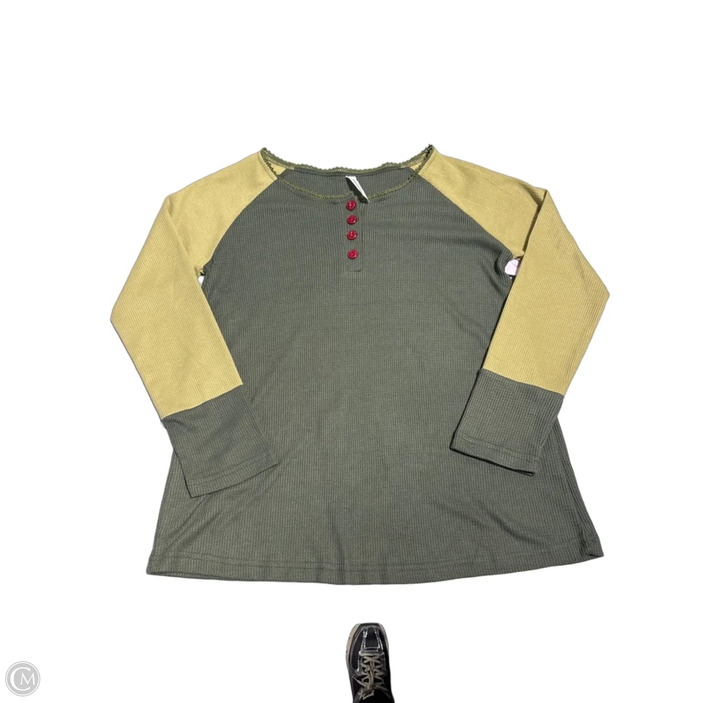 Top Long Sleeve By Cmc In Green, Size: S