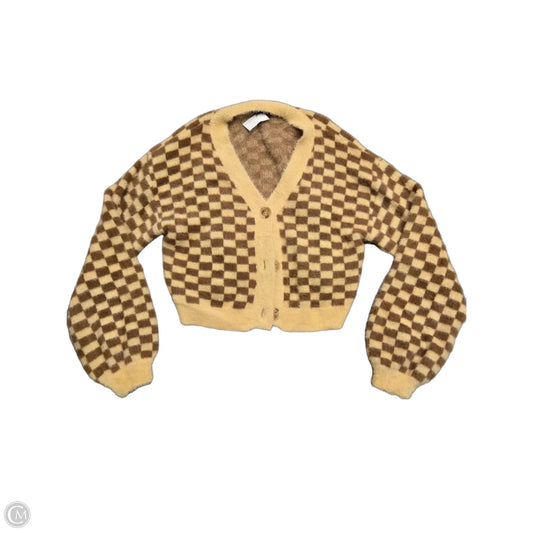Sweater Cardigan By Fashion Nova In Brown & Cream, Size: Xl