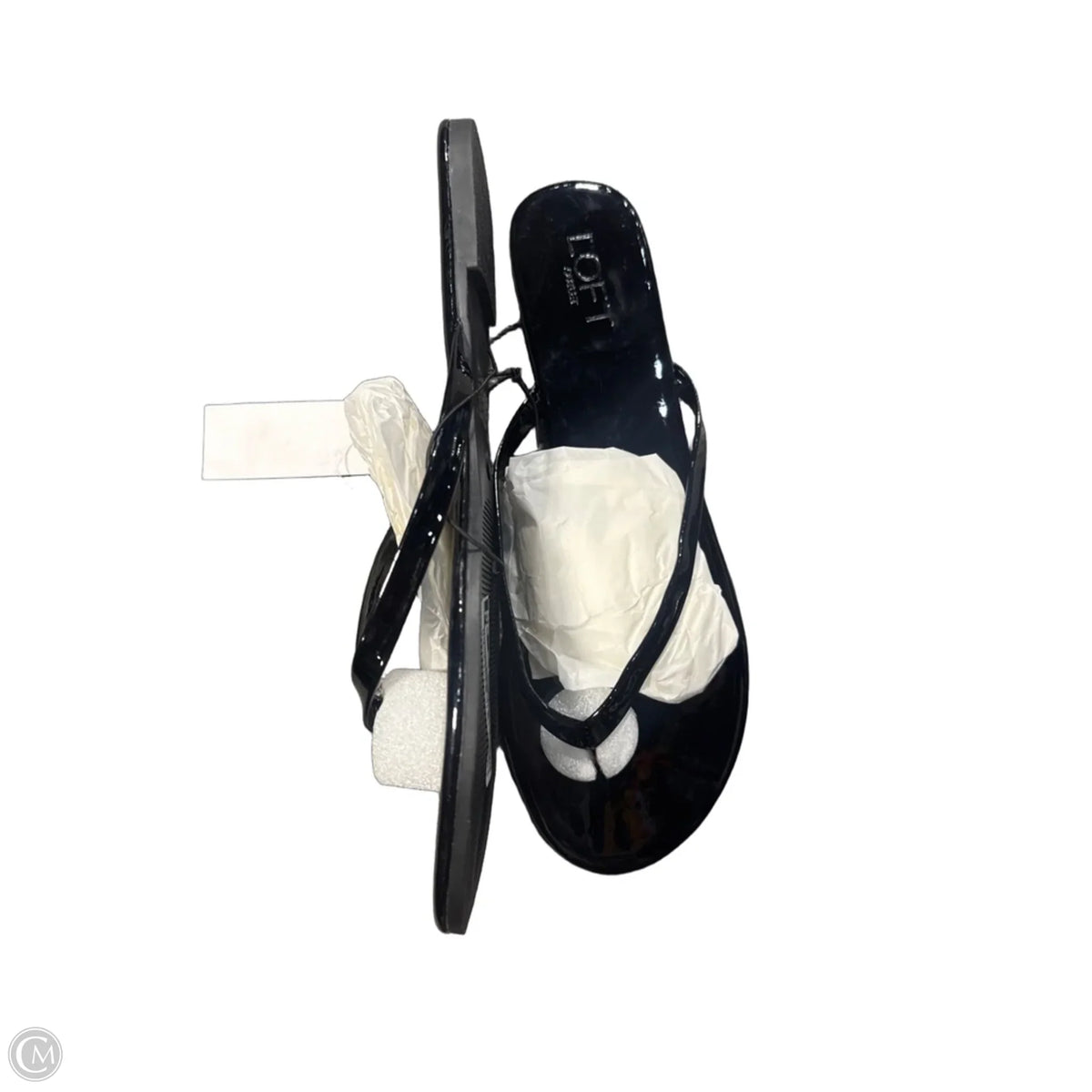 Sandals Flip Flops By Loft In Black, Size: 10