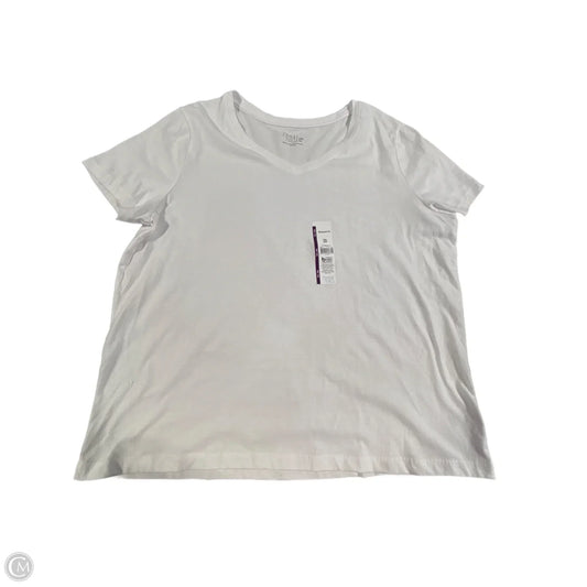 Top Short Sleeve By Time And Tru In White, Size: Xxl