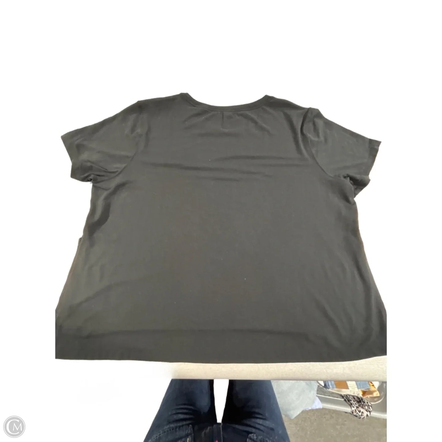 Athletic Top Short Sleeve By Nike In Black, Size: 1x