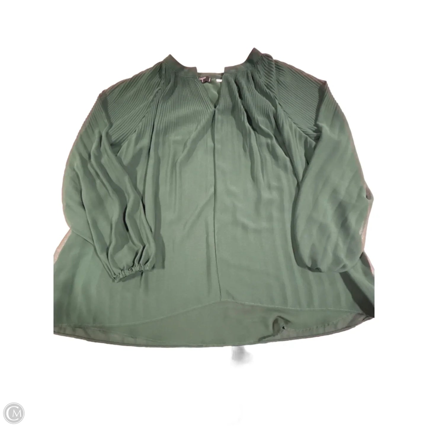 Top Long Sleeve By Tahari In Green, Size: 1x