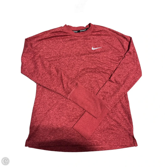 Athletic Top Long Sleeve Collar By Nike In Red, Size: S