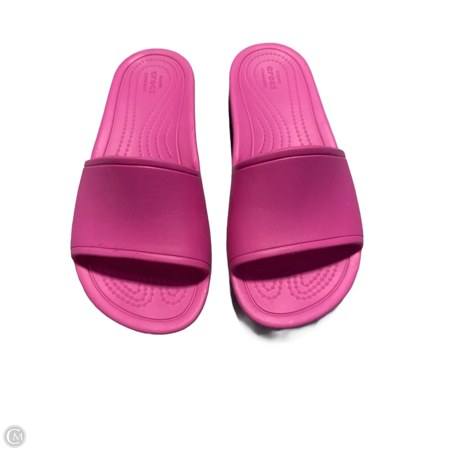 Sandals Flats By Crocs In Pink, Size: 7
