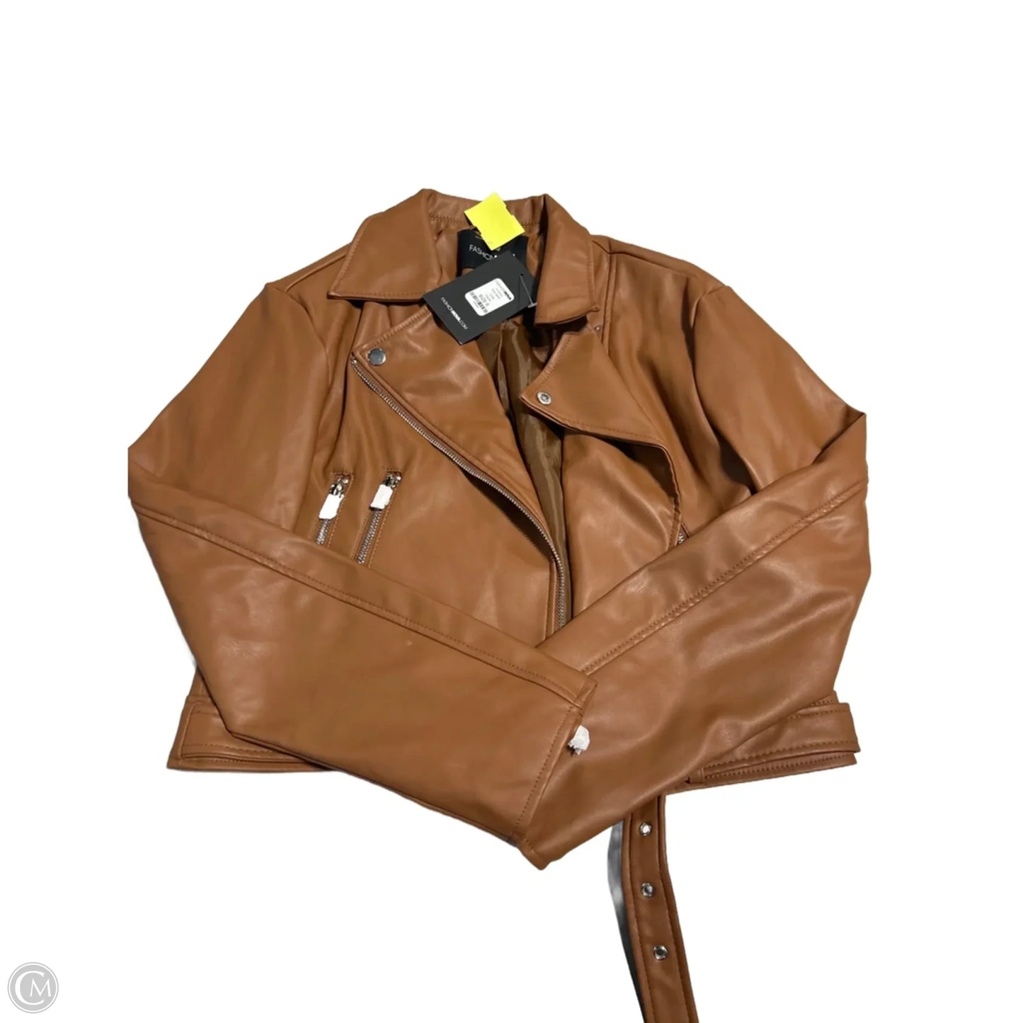 Jacket Leather By Fashion Nova In Brown, Size: S