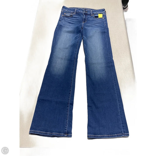 Jeans Straight By American Eagle In Blue Denim, Size: 4