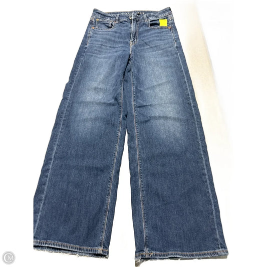 Jeans Wide Leg By American Eagle In Blue Denim, Size: 2