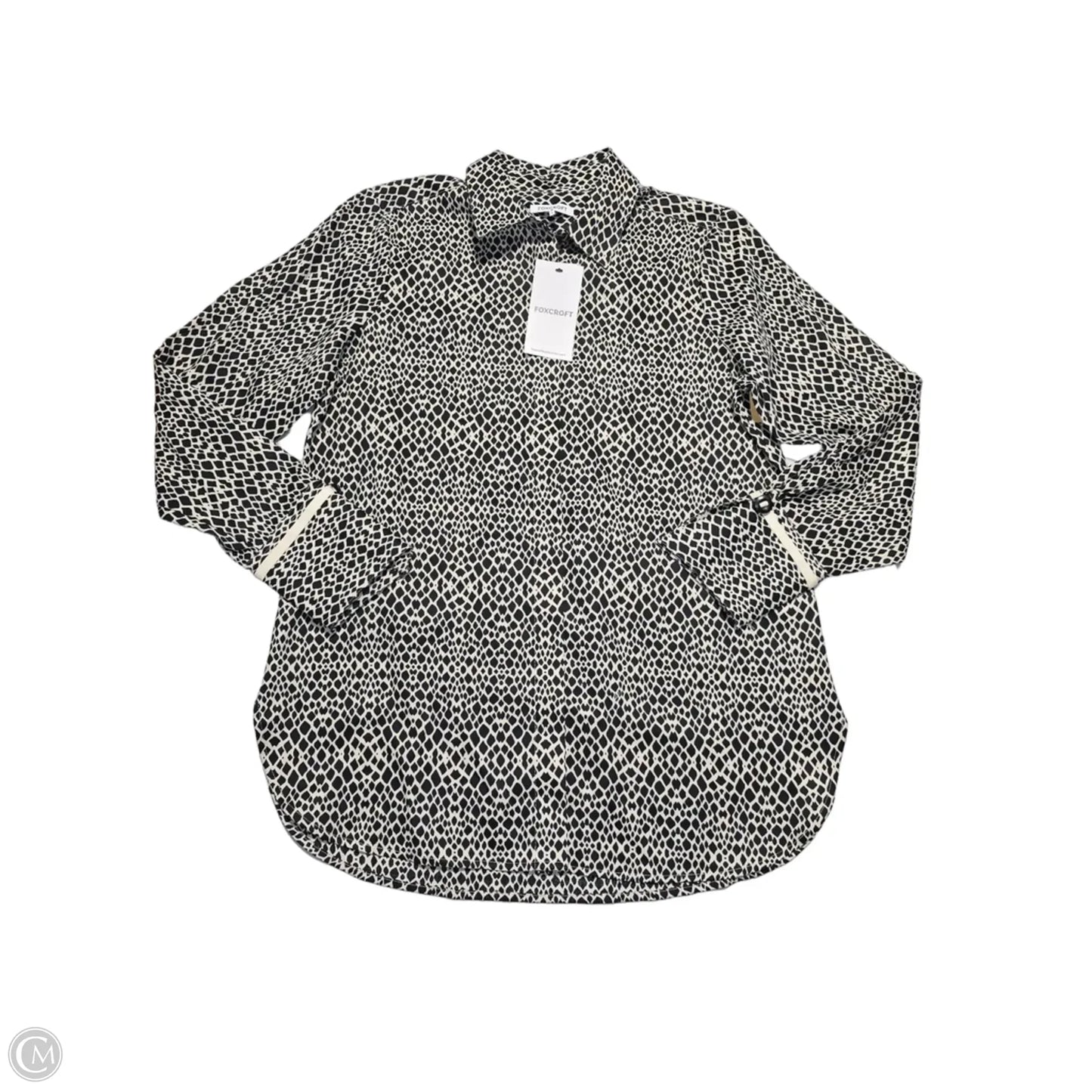 Top Long Sleeve By Foxcroft In Black, Size: S