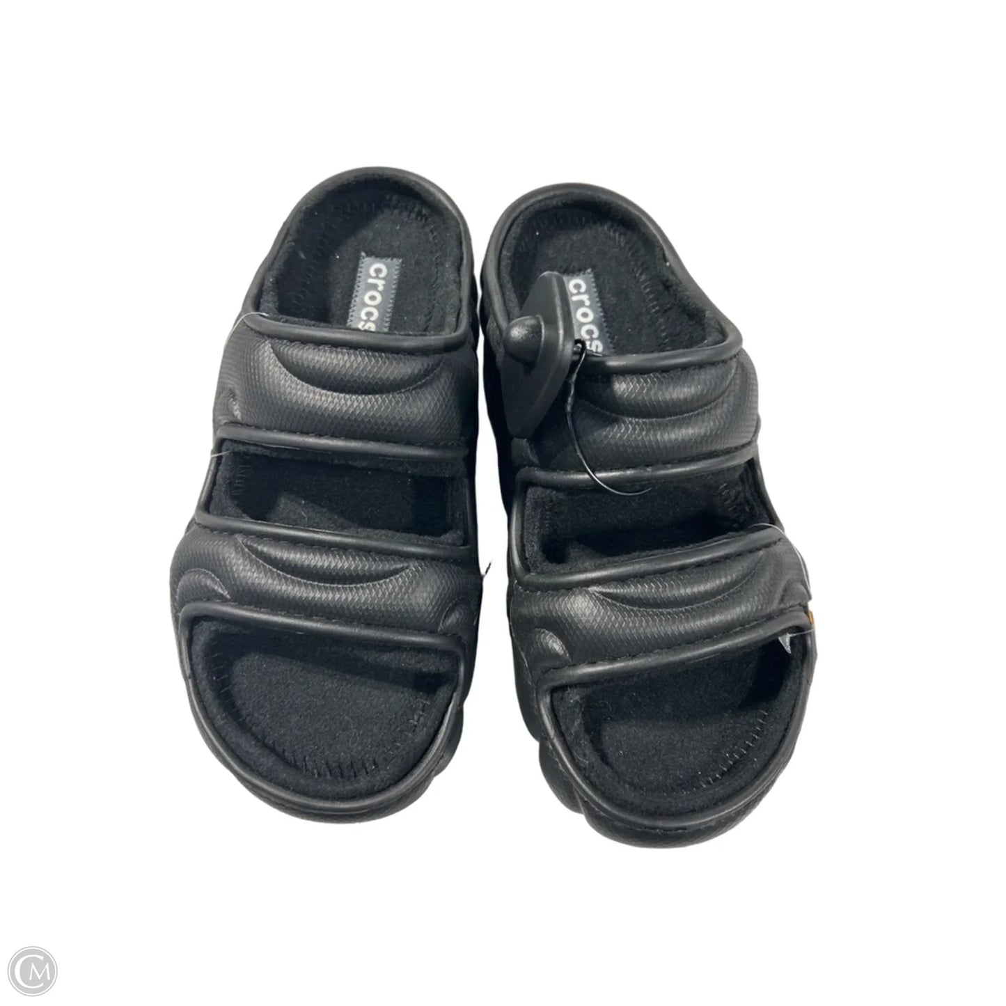 Sandals Flats By Crocs In Black, Size: 8