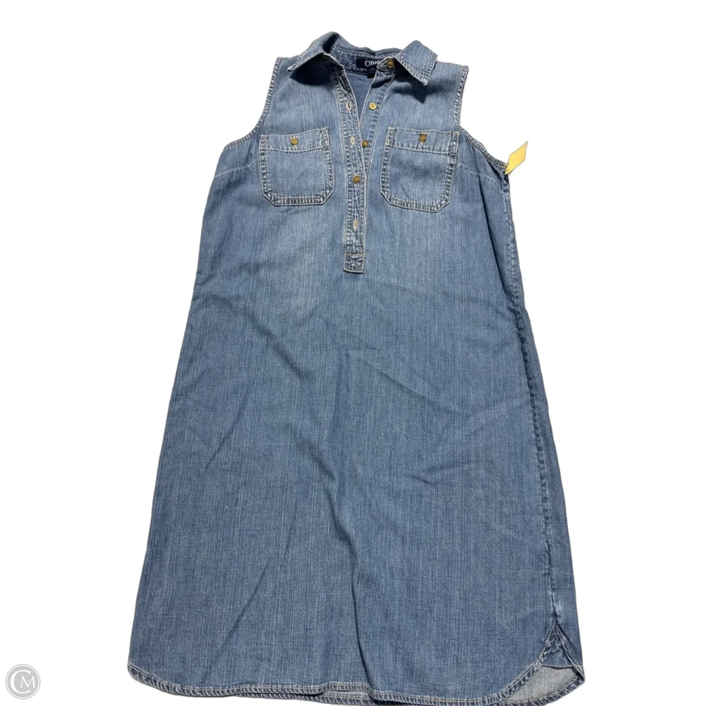Dress Casual Midi By Chaps In Blue Denim, Size: S