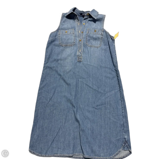 Dress Casual Midi By Chaps In Blue Denim, Size: S