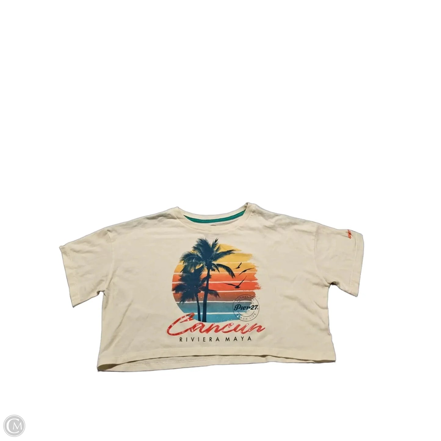 Top Short Sleeve By Cme In Cream, Size: M