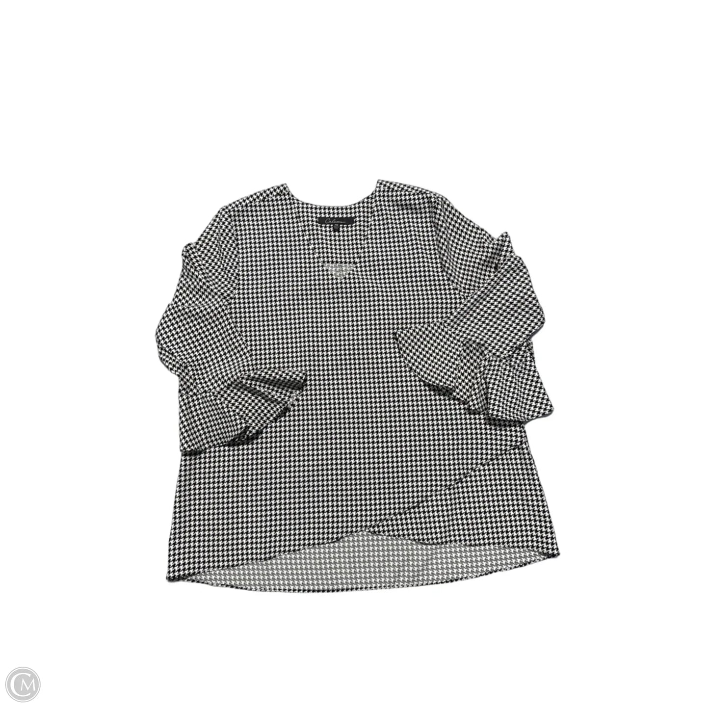 Top Long Sleeve By Calessa In Black & White, Size: M