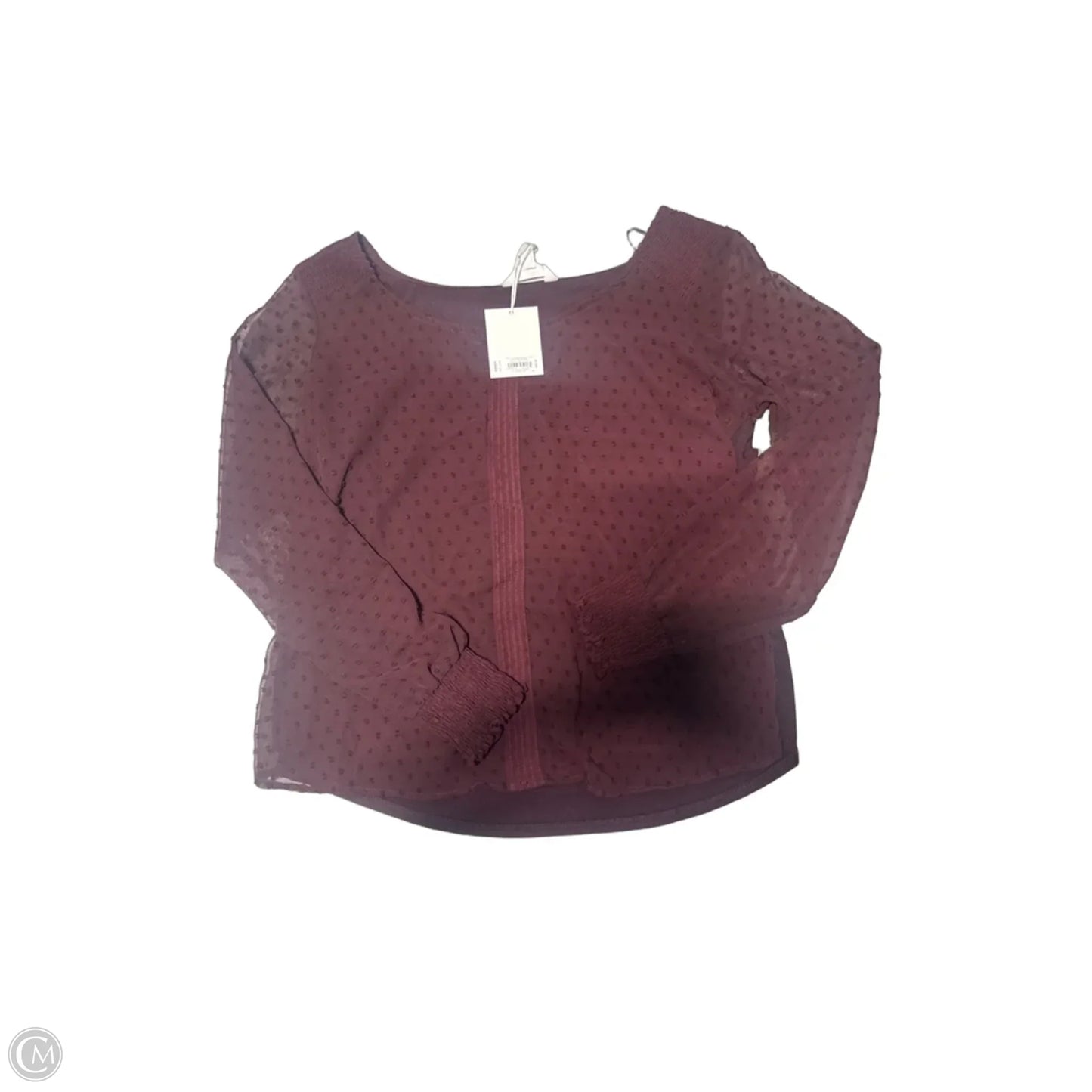 Top Long Sleeve By Cme In Red, Size: M