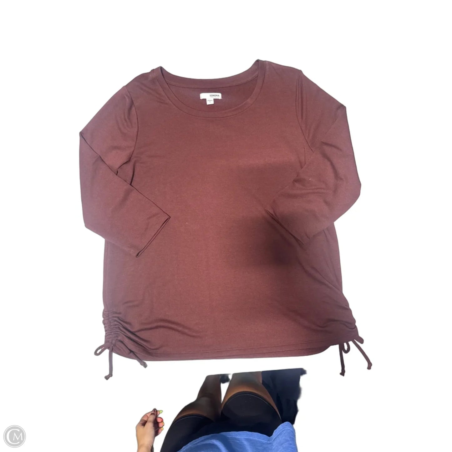 Top Long Sleeve By Sonoma In Red, Size: L