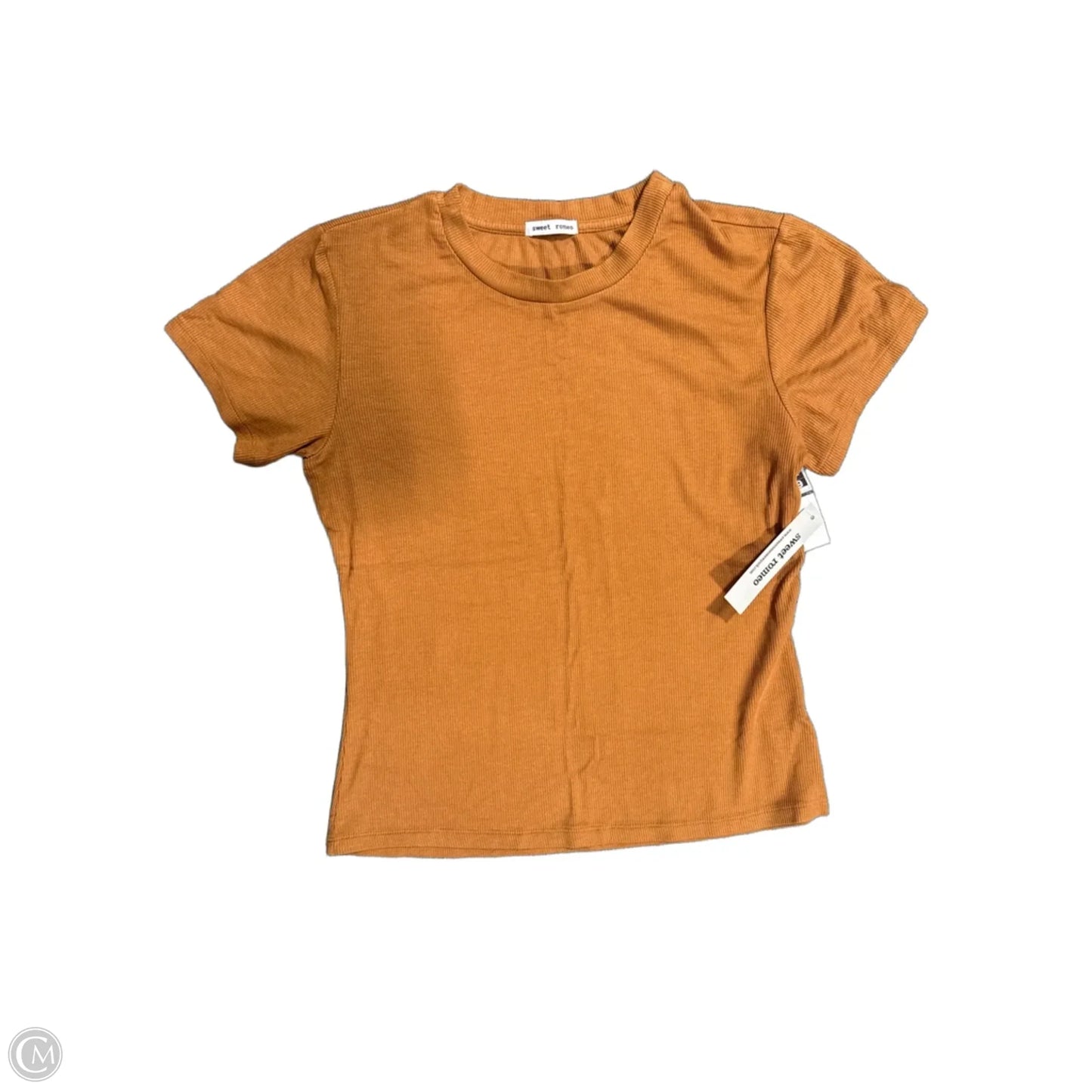 Top Short Sleeve By Sweet Romeo In Brown, Size: M