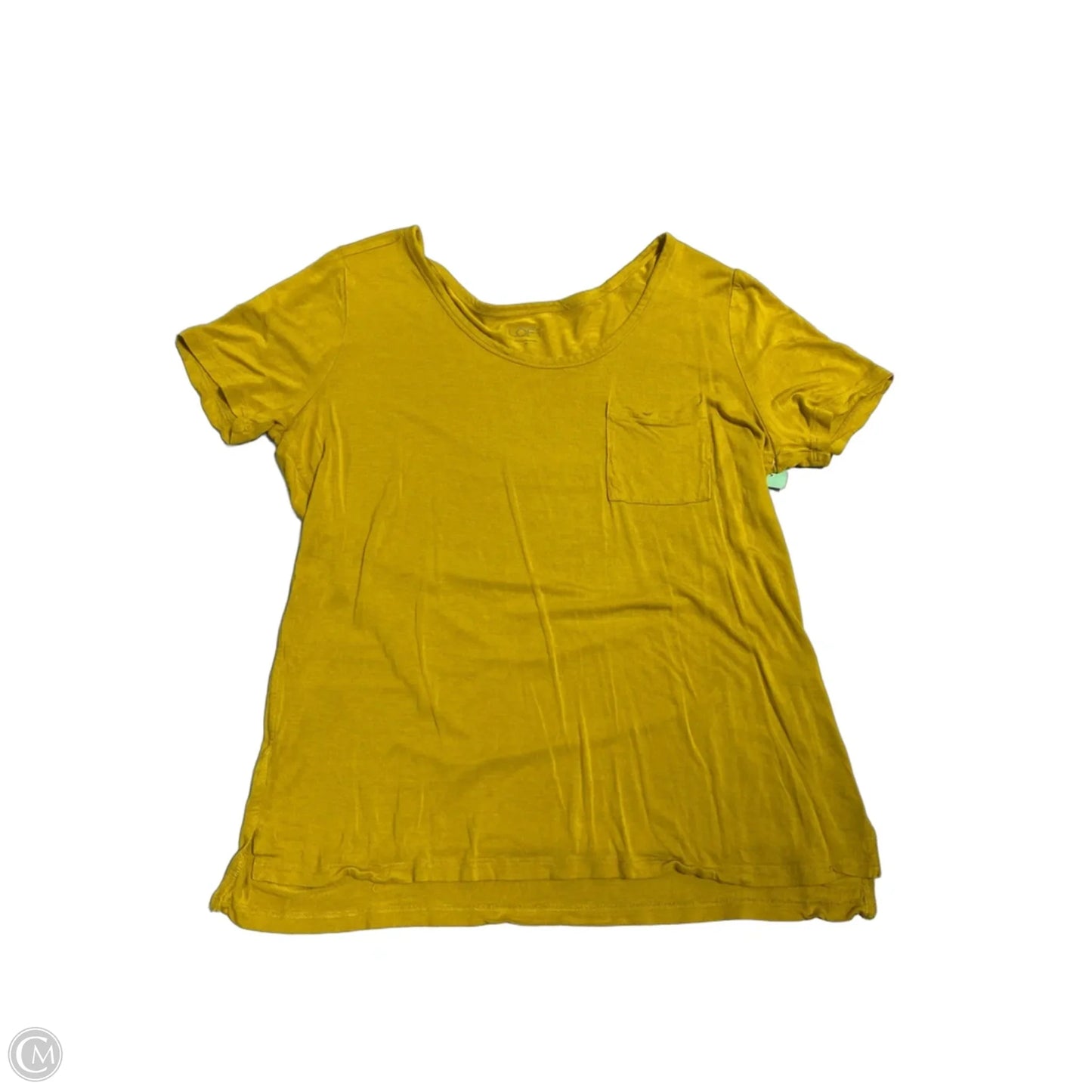 Top Short Sleeve By Loft In Yellow, Size: M