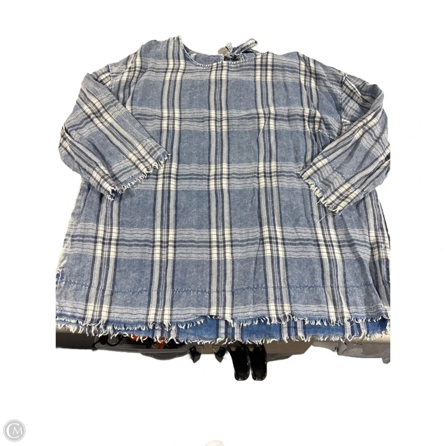 Top Long Sleeve By Tribal In Blue, Size: 1x